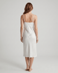 100% Mulberry Silk Evening Gown – Elegant Bow Design, Soft & Luxurious Formal Dress