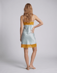 100% Mulberry Silk Nightgown – Elegant Lace Trim & Spaghetti Straps for Luxurious Sleep