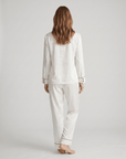 100% Mulberry Silk Pajama Set – Long Sleeve Peter Pan Collar Top & Relaxed Pants