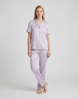 100% Mulberry Silk Pajama Set – Short Sleeve Button Top & Long Pants