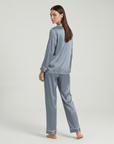 100% Mulberry Silk Pajama Set for Women – Long Sleeve & Pants | Soft, Breathable Loungewear