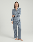 100% Mulberry Silk Pajama Set for Women – Long Sleeve & Pants | Soft, Breathable Loungewear
