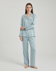 100% Mulberry Silk Pajama Set for Women – Long Sleeve & Pants | Soft, Breathable Loungewear