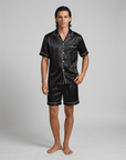 100% Mulberry Silk Pajamas for Couples – Short-Sleeved Sleepwear for Men