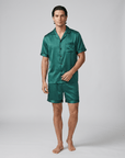 100% Mulberry Silk Pajamas for Couples – Short-Sleeved Sleepwear for Men