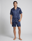 100% Mulberry Silk Pajamas for Couples – Short-Sleeved Sleepwear for Men