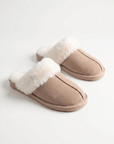 Warm Faux Suede Fur Slippers for Women – Fluffy Indoor Home Slides