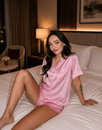 Silk Pajama Set – Short-Sleeved Sleepwear for Women