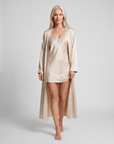 Luxury 100% Silk Nightgown and Robe Set – Soft, Elegant 2-Piece Sleepwear for Women
