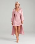 Luxury 100% Silk Nightgown and Robe Set – Soft, Elegant 2-Piece Sleepwear for Women