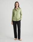 Women’s 100% Mulberry Silk Long-Sleeve Shirt – Professional Suit Top