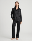 Women’s 100% Mulberry Silk Long-Sleeve Shirt – Professional Suit Top