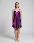 Women’s Satin Slip Nightdress – V-Neck Spaghetti Strap Sleep Dress