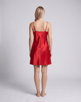 Women’s Satin Slip Nightdress – V-Neck Spaghetti Strap Sleep Dress