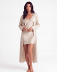 Luxury Silk Nightgown and Robe Set – Soft, Elegant 2-Piece Sleepwear for Women