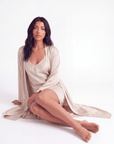 Luxury Silk Nightgown and Robe Set – Soft, Elegant 2-Piece Sleepwear for Women