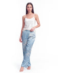 Women’s Plant Print Sleep Pants – Breathable Casual Long Lounge Trousers with Relaxed Fit