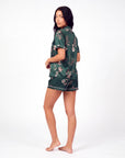 Elegant Butterfly Print Silk Pajama Set – Luxury Women's Sleepwear
