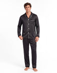 Men’s Fashion Long Sleeve Pajama Set with Long Pants – Comfortable and Stylish Sleepwear