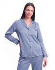 Silk Pajama Set for Women – Long Sleeve & Pants | Soft, Breathable Loungewear