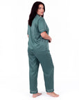 Sleepwear Set for Plus Size Women – Fashionable Tops and Long Pants Homewear