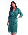 New Summer Thin Solid Color Stitching Lace Long Nightgown Robe – Luxury and Noble Home Clothes for Relaxation