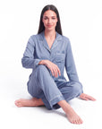 Silk Pajama Set for Women – Long Sleeve & Pants | Soft, Breathable Loungewear