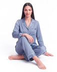 Silk Pajama Set for Women – Long Sleeve & Pants | Soft, Breathable Loungewear