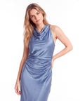 Elegant Sleeveless Silk Dress for Women – Chic Summer Fashion in Solid Color
