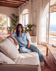 Silk Pajama Set – Short Sleeve Button Top & Long Pants