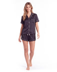 Women's Short-Sleeved Pajama Set with Shorts – Comfortable Home Wear for Relaxation