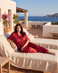 Sleepwear Set for Plus Size Women – Fashionable Tops and Long Pants Homewear