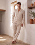 Men’s Long-Sleeve Pajama Set – Two-Piece Plaid Loungewear