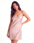 Women’s Satin Slip Nightdress – V-Neck Spaghetti Strap Mini Sleepwear