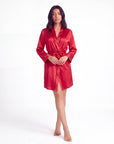 Women's Solid-Tone Minimalist Robe – Relaxed Fit Plush Loungewear