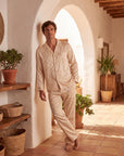 Men’s Long-Sleeve Pajama Set – Two-Piece Plaid Loungewear