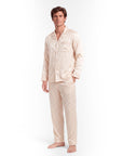 Men’s Long-Sleeve Pajama Set – Two-Piece Plaid Loungewear