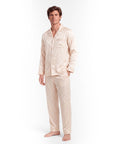 Men’s Long-Sleeve Pajama Set – Two-Piece Plaid Loungewear