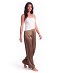 Women's Satin Wide-Leg Pants – Elastic High Waist with Draped Silhouette