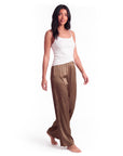 Women's Satin Wide-Leg Pants – Elastic High Waist with Draped Silhouette