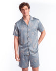 Men’s Pajama Set – Short Sleeve Loose Fit Sleepwear & Homewear Suit