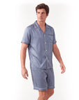 Men’s Silk Short Sleeve Set – Suit Collar Loungewear Set