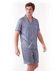 Men’s Silk Short Sleeve Set – Suit Collar Loungewear Set