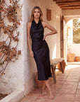 Elegant Sleeveless Midi Dress for Women – Chic Summer Fashion in Solid Color