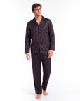 Men’s Long-Sleeve Pajama Set – Two-Piece Plaid Loungewear