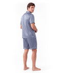 Men’s Silk Short Sleeve Set – Suit Collar Loungewear Set