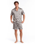 Men’s Pajama Set – Short Sleeve Loose Fit Sleepwear & Homewear Suit
