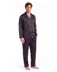 Men’s Cooling Pajama Set – Breathable Long Sleeve Sleepwear for Night Comfort