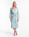 Luxury Cherry Silk Floral Robe – Soft Lightweight Long Sleeve Robe for Women
