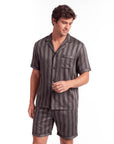 Men’s Pajama Set – Short Sleeve Loose Fit Sleepwear & Homewear Suit